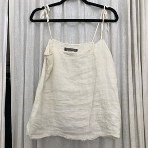 Reformation White linen tank top size S